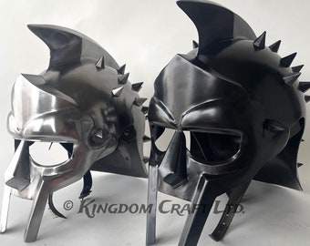 Gladiator Maximus Helmet for Role Play with Free Display Stand for Home Office Decor