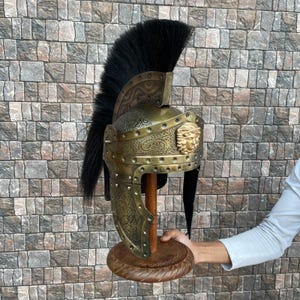 Medieval Roman Centurion Design Engraved Helmet Roman Design Engraved Helmet with Display Stand Birthday Gift, Gift for Him