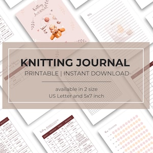 Printable Knitting Journal | Knitting Project Planner | Knitting Pattern Notebook | Yarn Log | Knitting Tracker PDF | Instant Download