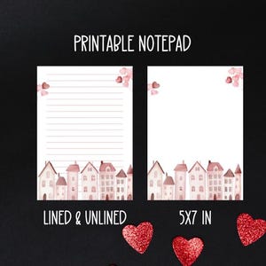 Printable notepad, stationery, writing paper