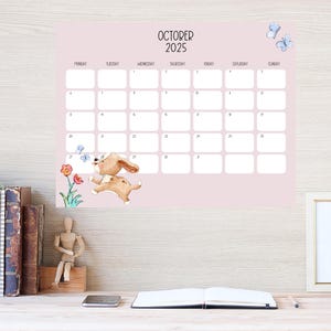 2025 Printable Dog Calendar, monthly calendar, dog lovers, instant download