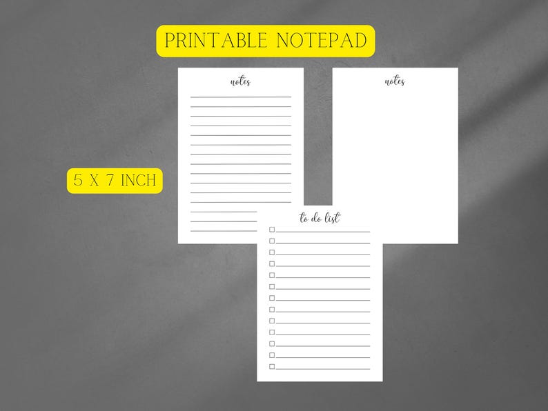 Printable Notes, Notepad, Stationery - Etsy