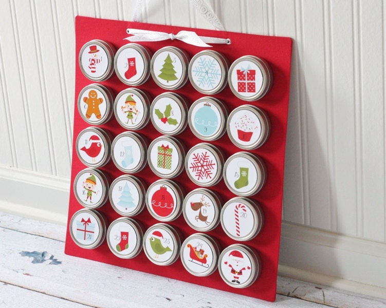 Christmas Advent Calendar with Board Etsy