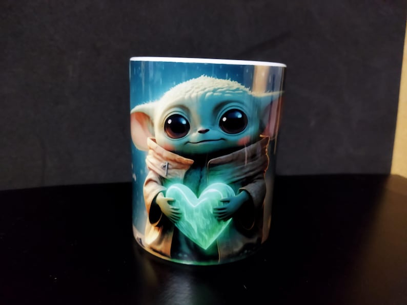 Grogu Heart Laser Mug image 1