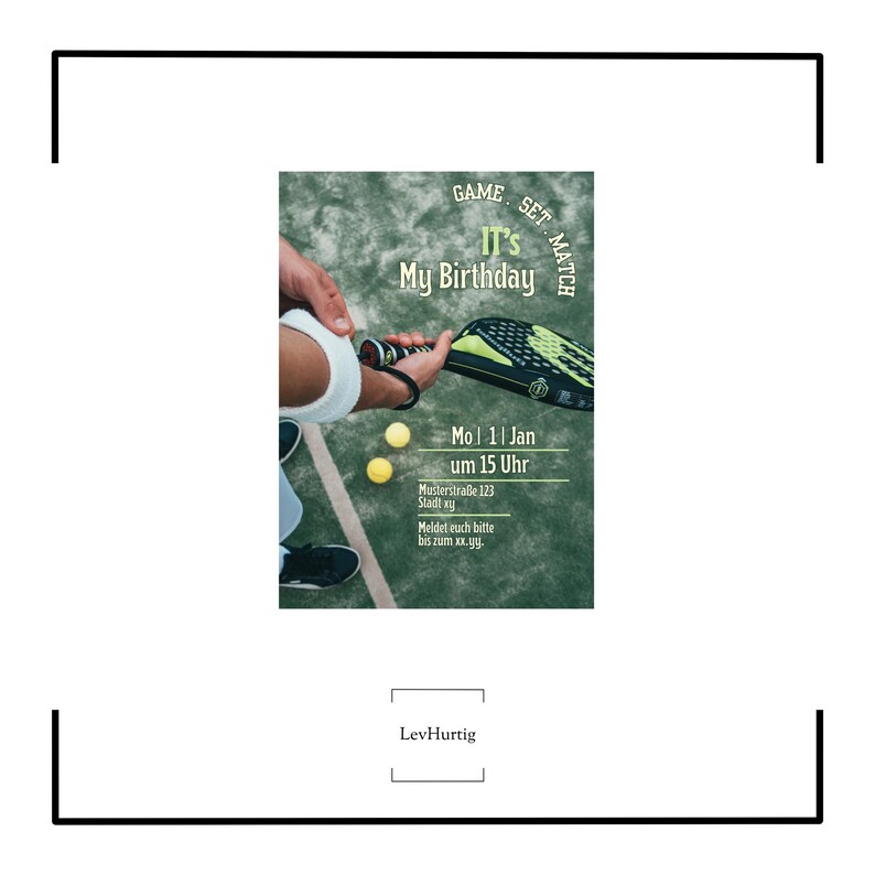 Padel Tennis Birthday Invitation • Padel Match Invitation Card ...