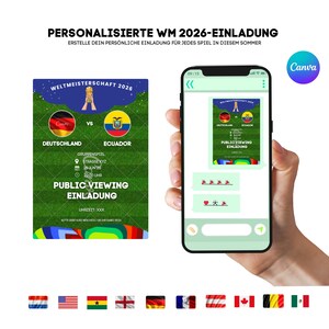 Public Viewing Einladung Weltmeisterschaft 2026 - digital deutsch