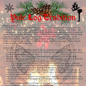 YULE Log Tradition Ritual, Instant Download, Magic WaND, Book of Shadows, Book of Secrets, Glamerie Pages