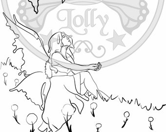 FAIRYBLOSSOM 2022 COLORING Page Wisteria FAIRY - Instant Download - Coloring Book - Flower Fairy