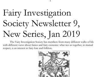 Newsletter No.9 FAIRY INVESTIGATION SoCIETY Jan 2019, Instant Download, AUTHENTiC FIS