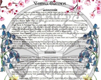 VERNAL EQUINOX Magic Workshop Wheel of Seasons Pages, Instant Download Hedgecraft, Glamerie, Book of Shadows, An Leabhar BoS