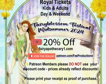 ROYAL FAiRYBLOSSOM Tix Midsummer Games, June 28-30, 2024, Fantasy LARP, Fairy, Pirate, Mermaid, Fantasy, Faire