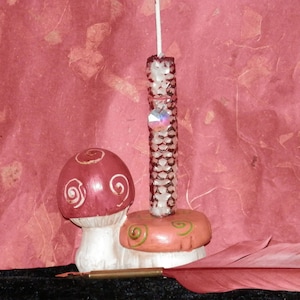 Inscribed FIRE CANDLE Faerie Salamander, BEESWAX, Hand Rolled, Spell Candle, Element Magic, Pagan, Wicca, Fairy