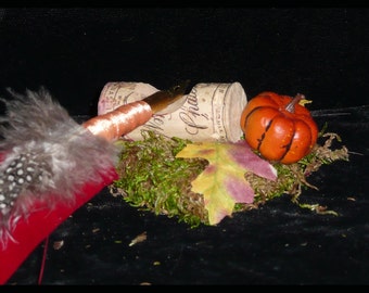 QUILL Pen Rest AUTUMN, Dross Discount Avail,  Harvest HANDMADE, Fairy Stationary and Desk