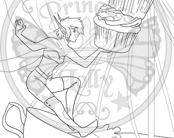 BELTANE High Tea 2022 COLORING Page Cupcake Pixie - Instant Download - Coloring Book