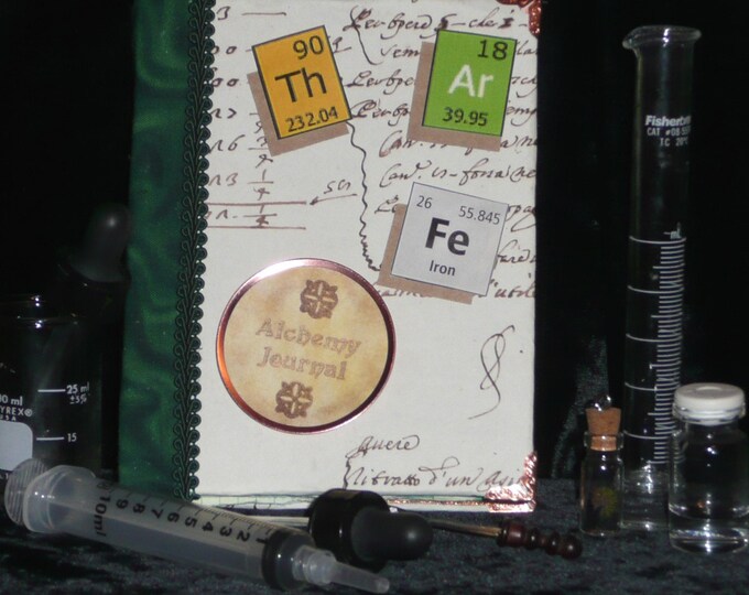 Alchemy JOURNAL HAND BOUND Graph Paper Steampunk Book Etsy