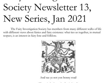 Newsletter No.13 FAIRY INVESTIGATION SoCIETY Jan 2021, Instant Download, AUTHENTiC FIS