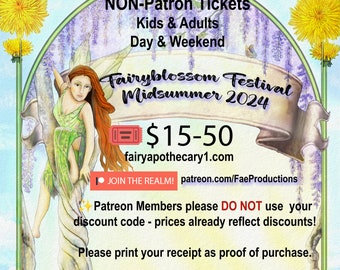 Non-Patron FAiRYBLOSSOM Tix Midsummer Games, June 28-30, 2024, Fantasy LARP, Fairy, Pirate, Mermaid, Fantasy, Faire