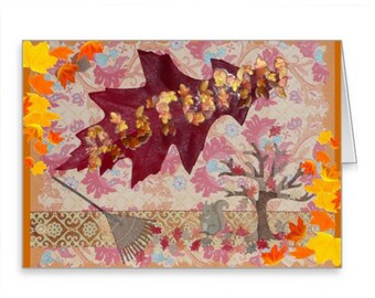 AUTUMN Greetings Handmade NOTE Card FALL Lughnasadh