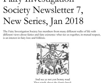 Newsletter No.7 FAIRY INVESTIGATION SoCIETY Jan 2018, Instant Download, AUTHENTiC FIS