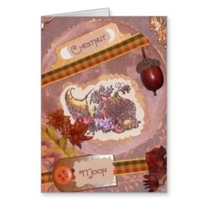 Biglietto d'auguri FATA DELLA LUNA DELLA CASTAGNA, NOTA CARD 12 Lune Novembre, Pagano, Wicca