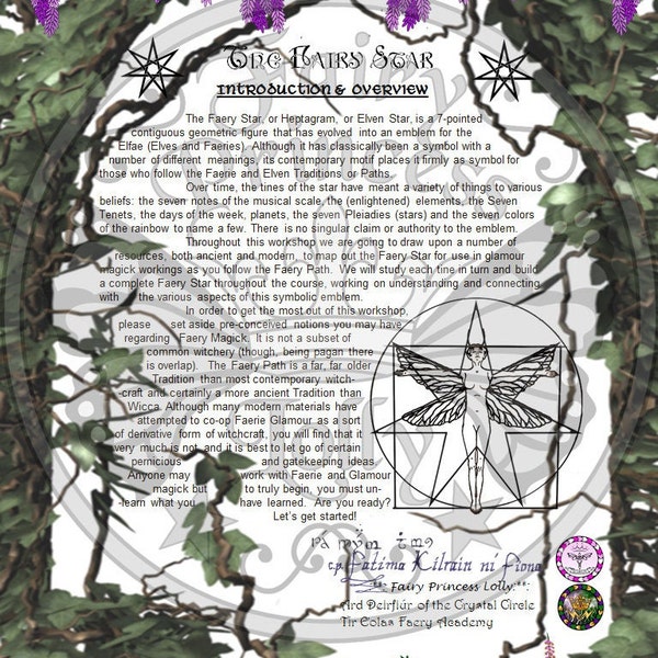 FAIRY STAR History & Overview Lesson 1 - Build Elemental Faerie Star - FAERY ACADEMy Glamour - Glamerie, BoS, Instant Download Package