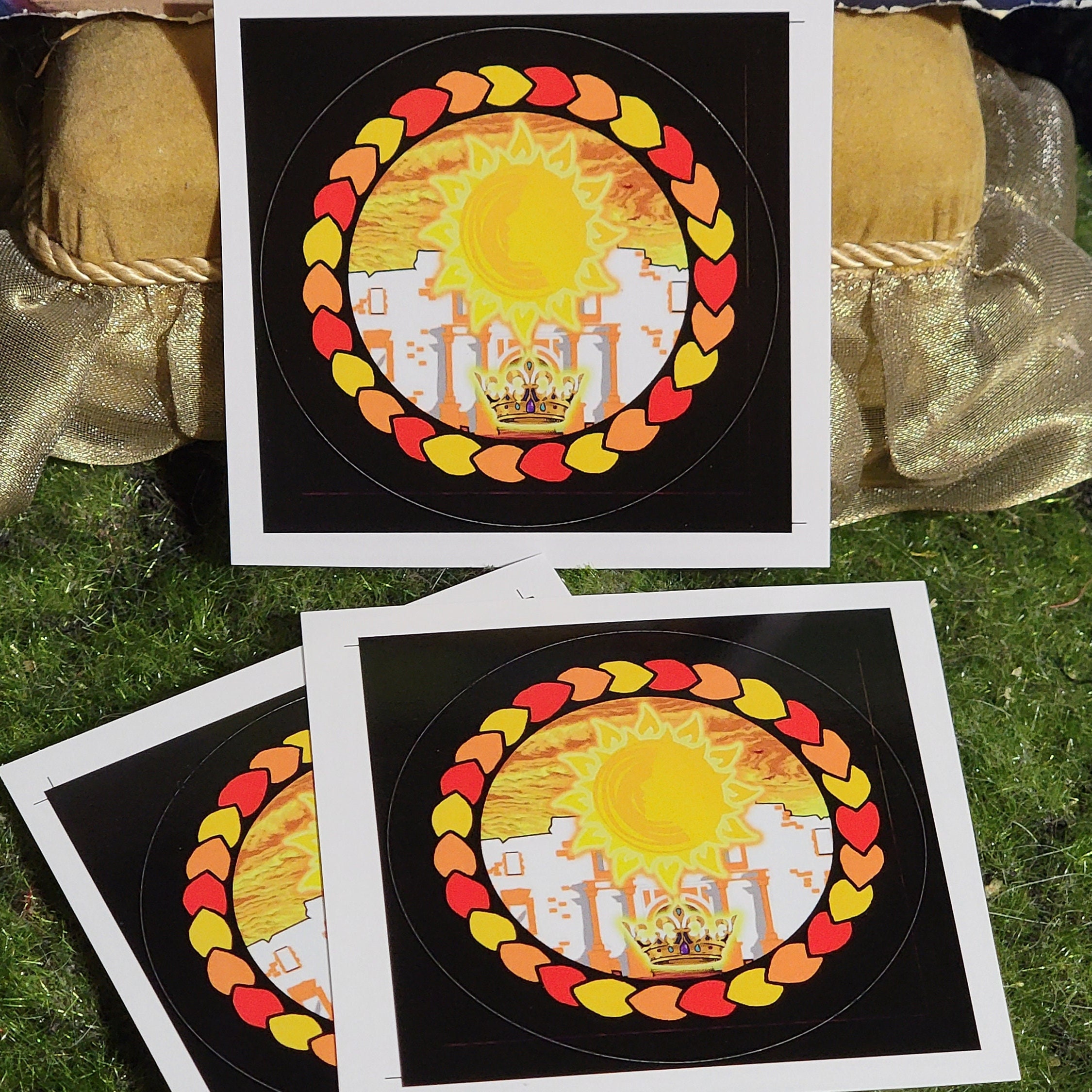 Kingdom of BURNING SuN LG 3" STiCKER Round, FAE Productions Events, FAiRYBLOSSOM Midsummer, New Faerie