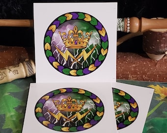 Kingdom of STORMs LG 3&quot; STICKER Round, FAE Productions Events, FAiRYBLOSSOM Midsummer, New Faerie