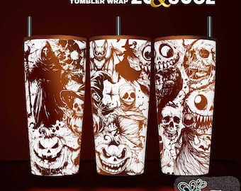 Halloween Tumbler Laser Design: Full Wrap SVG File For 20oz & 30oz Tumblers
