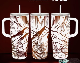 Northern Lights Tumbler Laser Engraved SVG File: 40 oz Full Wrap Design (Digital Download)