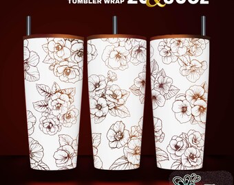 Begonia Flower Tumbler Wrap: Laser Engraved SVG File (20oz & 30oz)