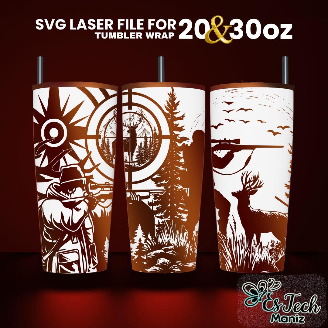 Hunter Tumbler Laser Engraved Full Wrap Design: 20 & 30 Oz SVG File - Etsy