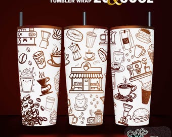 Coffee Tumbler Laser SVG: Seamless Wrap Design for 20oz & 30oz (Digital Download)