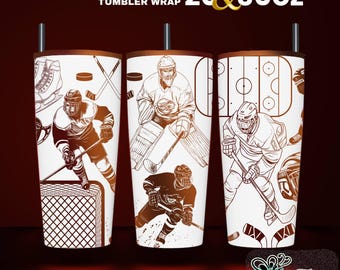 Hockey Tumbler Laser Engraved Wrap Design: 20oz & 30oz SVG (Digital Download)