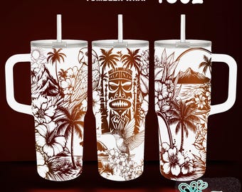 Hawaiianische Tumbler Laserdatei SVG: 40 oz Full Wrap Design (Digitaler Download)