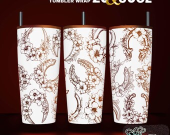Horseshoe Floral Tumbler Wrap Laser Engraved Design: 20oz 30oz SVG (Digital Download)