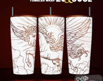 Pegasus Tumbler Laser SVG: Full Wrap Design (20 & 30 Oz)