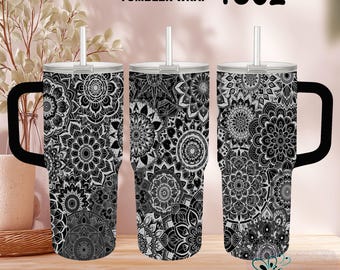 Mandala 40oz Tumbler Wrap: Laser gravierte, nahtlose SVG-Datei