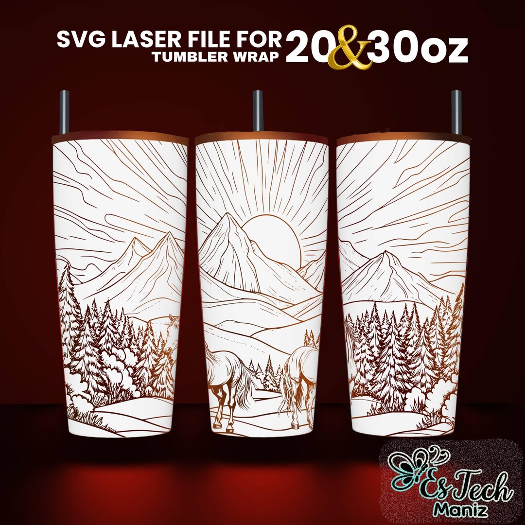 Mountain Tumbler Wrap SVG: Laser Engraved Design (20 & 30 Oz) - Etsy