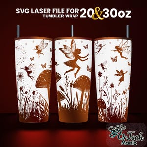 Fairy Tumbler Laser Design: Full Wrap SVG File for 20oz & 30oz (Digital Download)