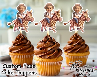 Zebra Face Cupcake Toppers: Personalized Birthday Decor (Digital File)