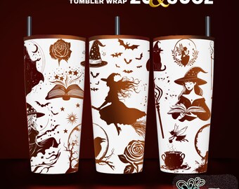 Witch Tumbler Laser Engraved Wrap Design: 20oz 30oz SVG File