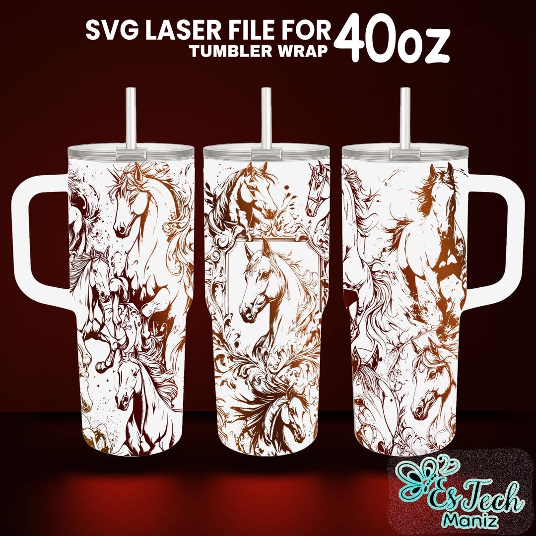 Horse 40oz Tumbler Laser Engraved Wrap Design (SVG File) - Etsy