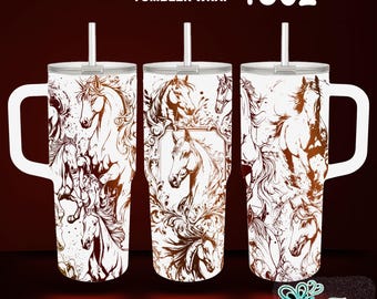 Horse 40oz Tumbler Laser Engraved Wrap Design (SVG File)