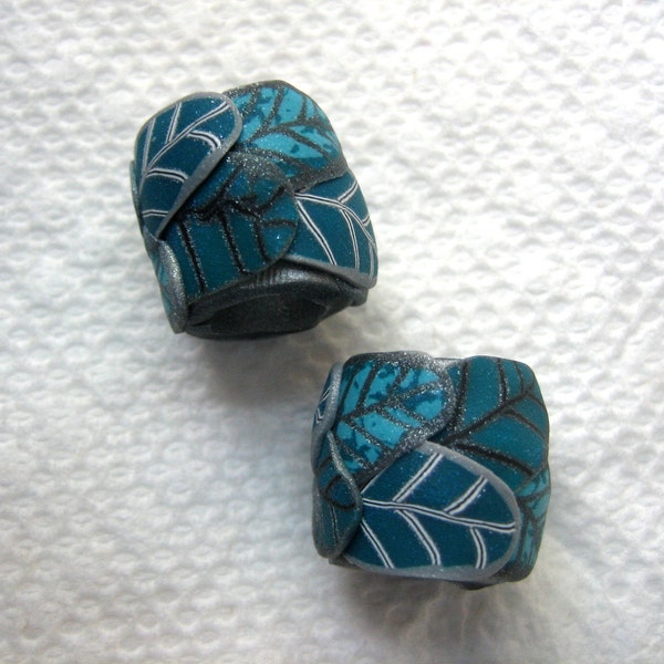 Dread Beads Teal Set of 2   You Choose Hole Size