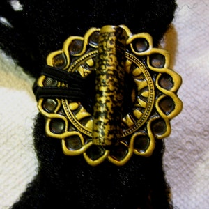 Dreadlocks Hair tie or Ponytail Holder for Dreads or Thick Hair or Sisterlocks Black and Gold Medallion