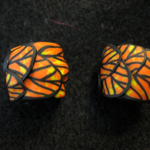 Dread Beads Orange Autumn Leaves Set of 2   You Choose Hole Size