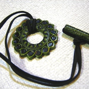 Dreadlocks Hair tie or Ponytail Holder for Dreads or Thick Hair or Sisterlocks Olive and Black Medallion