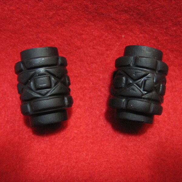 Dread Beads Black Barrel  You Choose Hole Size Set of 2