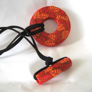 Dreadlocks Hair tie or Ponytail Holder for Dreads or Thick Hair or Sisterlocks Red and Orange Leaves