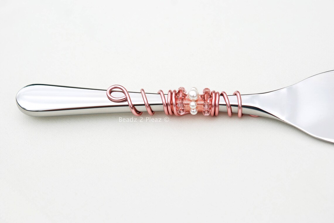 Rose Gold Cake Cutter Wedding Cake Knife Cake Server Etsy